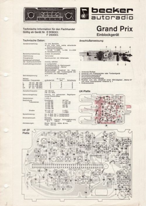 Broschüre Becker Grand Prix Einblock