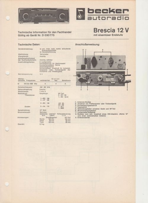 Becker Brescia 12 V