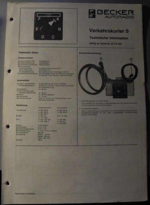 Broschüre Becker Verkehrskurier