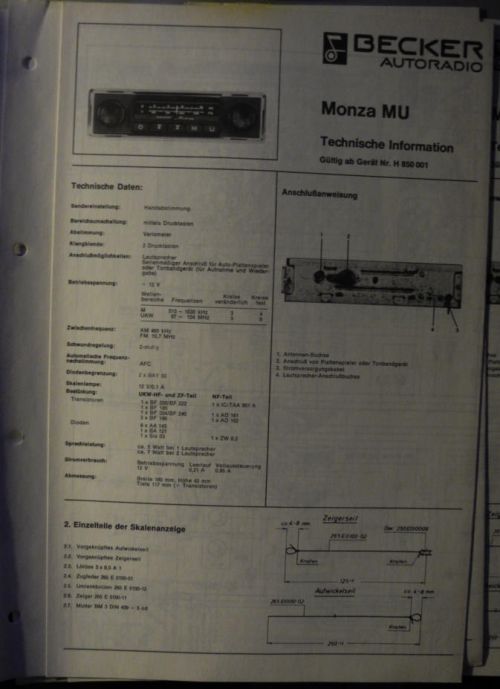 Broschüre Becker MONZA MU