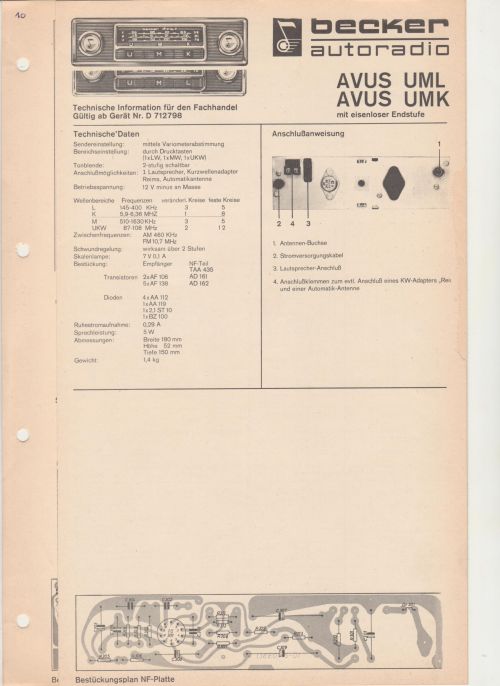 Broschüre Becker AVUS UML AVUS UMK